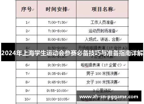 2024年上海学生运动会参赛必备技巧与准备指南详解